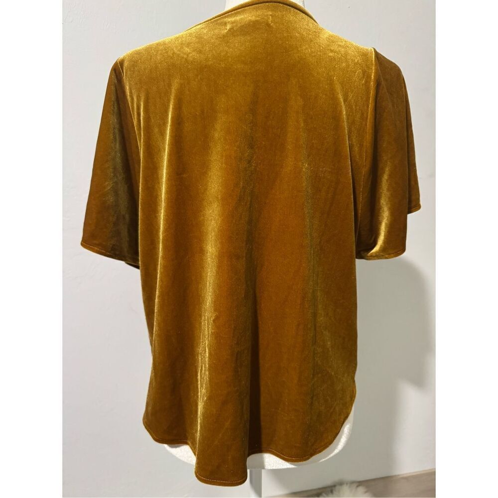 Madewell Gold velvet short  flutter sleeve top M - Picture 5 of 6